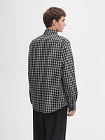 100% cotton melange check shirt