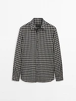 100% cotton melange check shirt