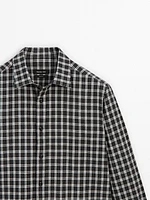 100% cotton melange check shirt