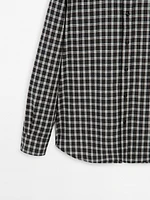 100% cotton melange check shirt