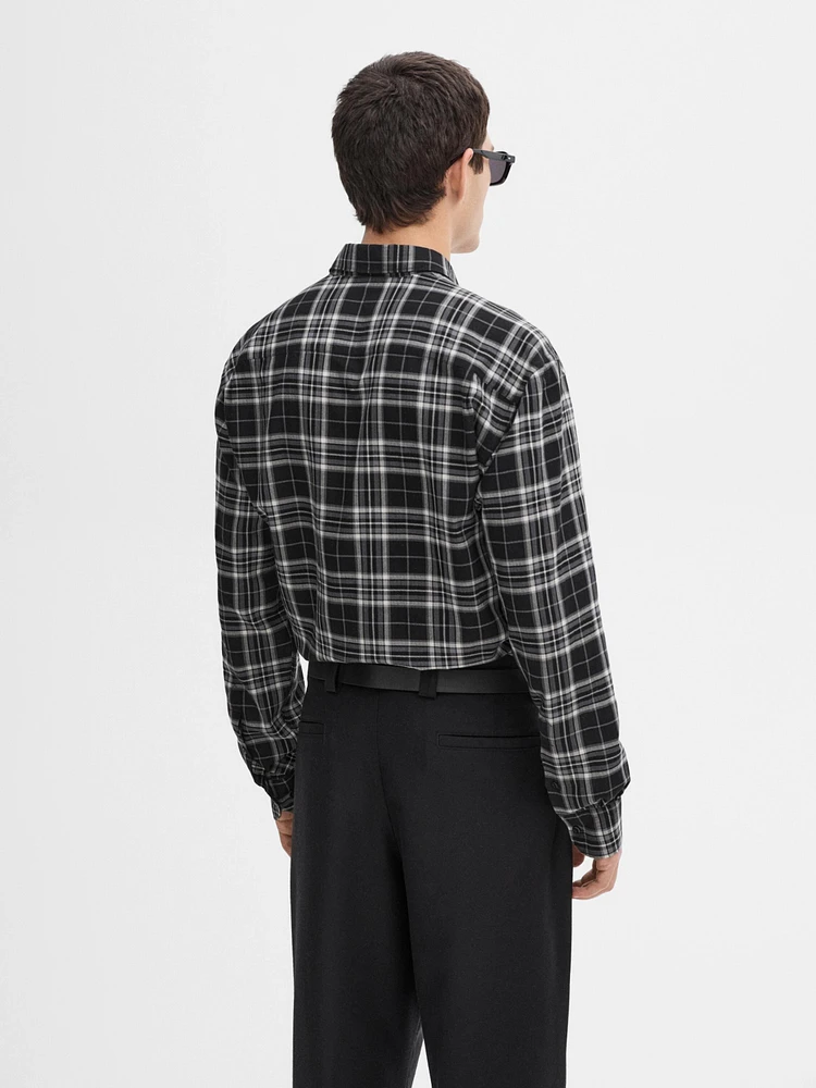 Cotton blend check shirt