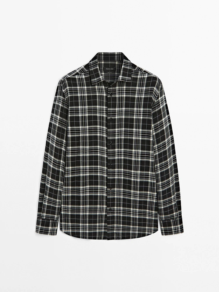 Cotton blend check shirt