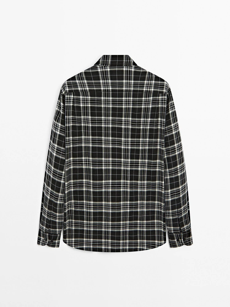 Cotton blend check shirt