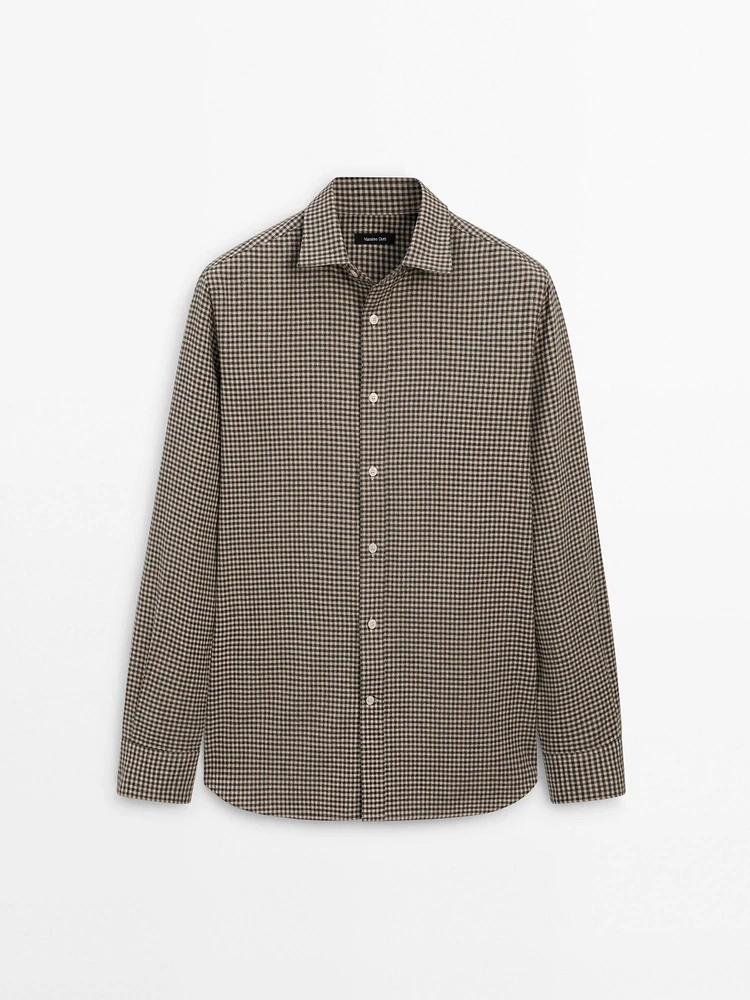 100% cotton melange twill shirt