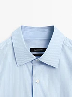 Striped cotton blend shirt