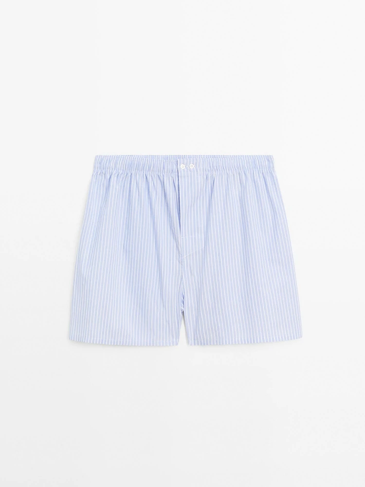 100% cotton striped boxers