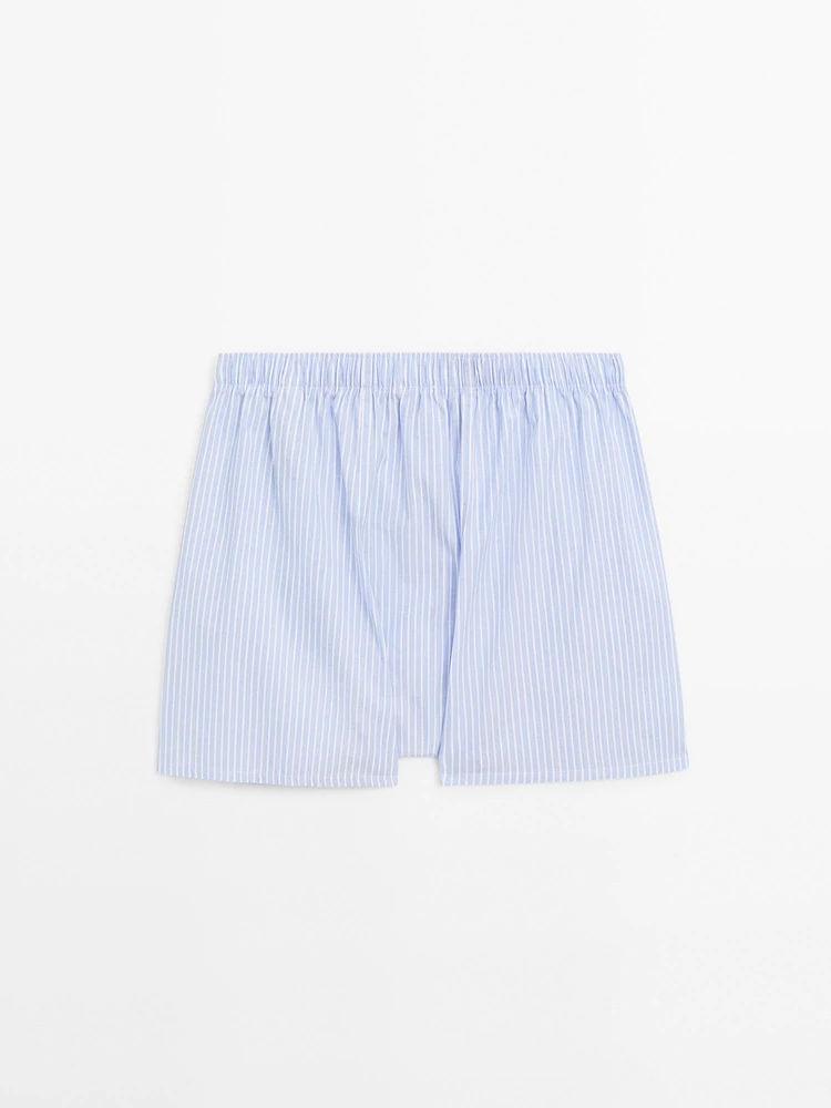 100% cotton striped boxers