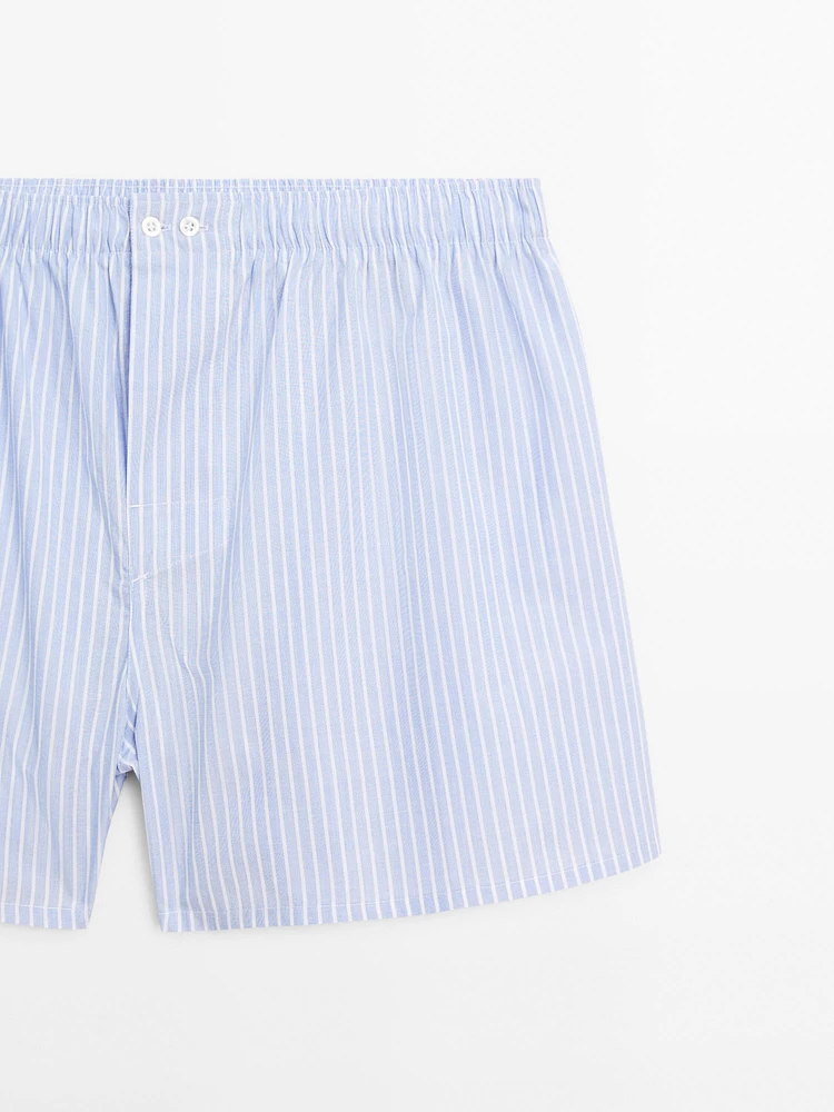 100% cotton striped boxers