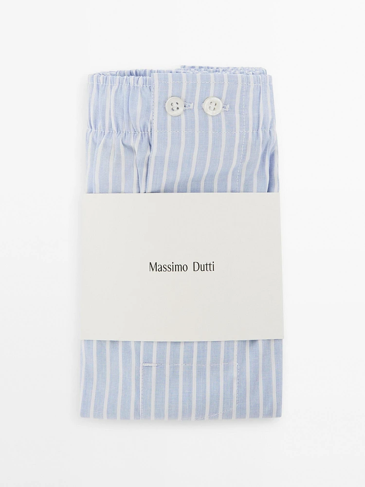 100% cotton striped boxers