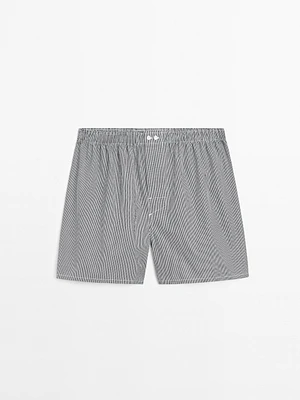 100% cotton mini check boxers