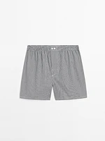 100% cotton mini check boxers