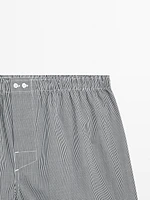 100% cotton mini check boxers