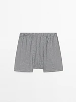 100% cotton mini check boxers