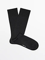 Mercerised cotton blend long socks