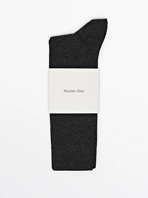 Ribbed sports socks a wool blend