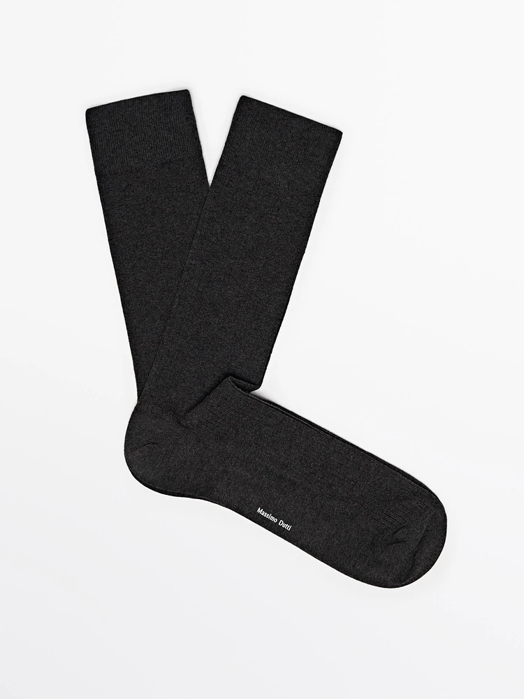 Ribbed sports socks a wool blend