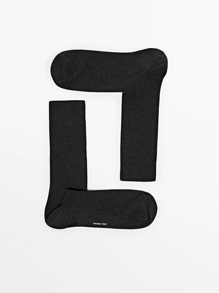 Ribbed sports socks a wool blend