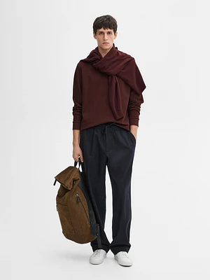 Cotton blend polo sweater