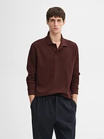 Cotton blend polo sweater