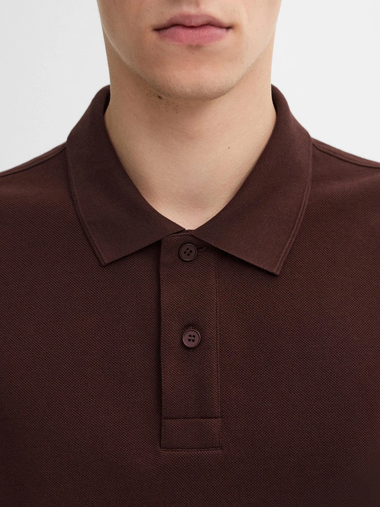 Cotton blend polo sweater