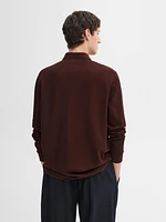 Cotton blend polo sweater