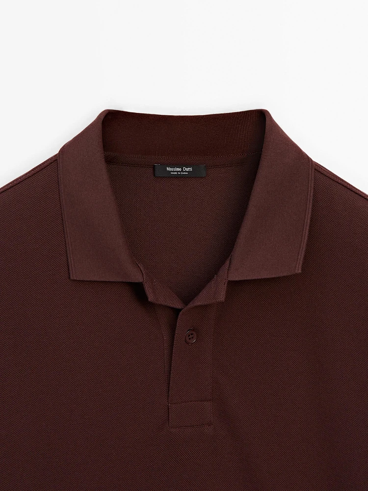 Cotton blend polo sweater
