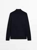 Knit cotton polo sweater