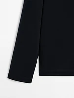 Knit cotton polo sweater
