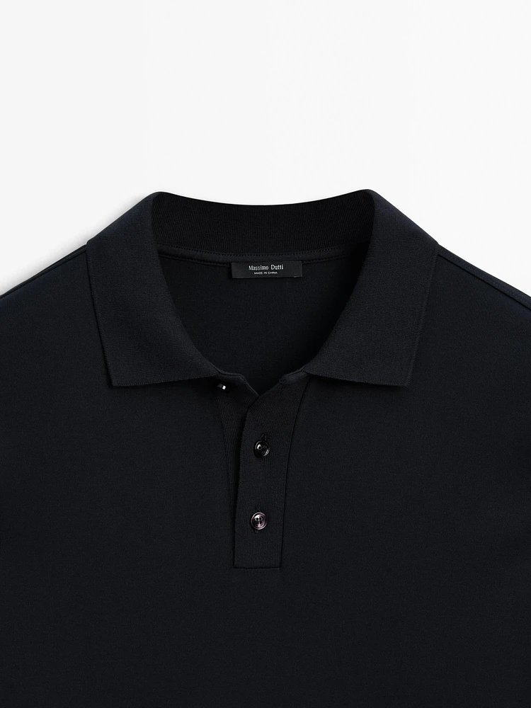 Knit cotton polo sweater