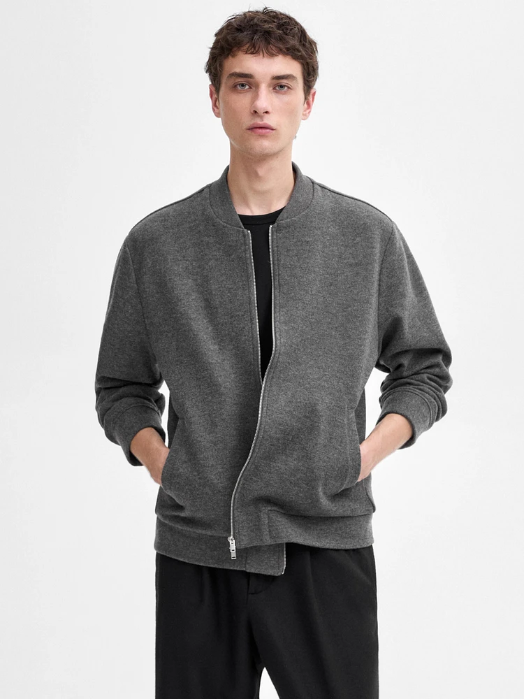 Veste bomber double en laine mélangée