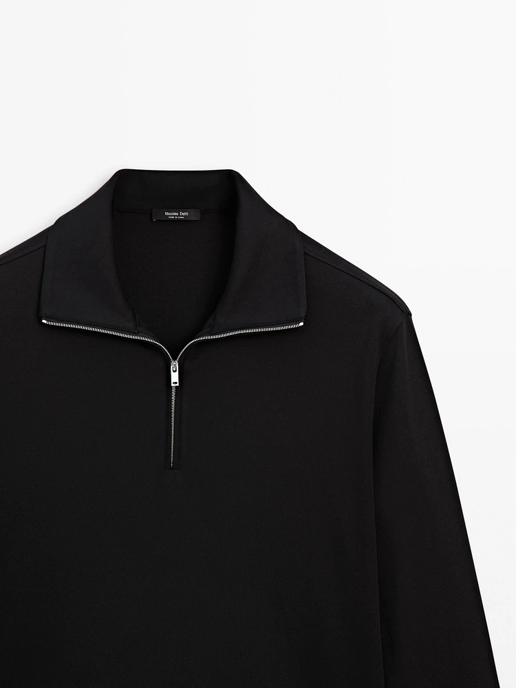 Mock neck knit sweater