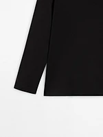 Mock neck knit sweater