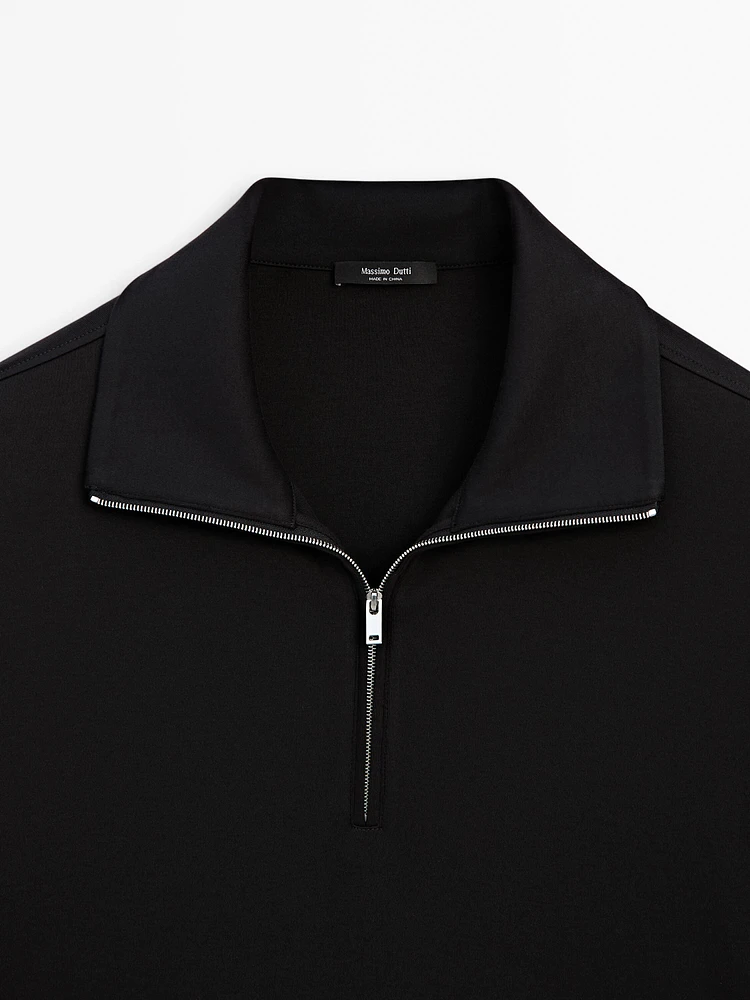 Mock neck knit sweater