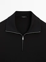 Mock neck knit sweater
