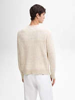 100% linen ribbed crew neck sweater