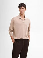 Pull en maille 100 % lin à col polo