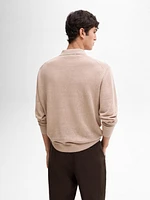Pull en maille 100 % lin à col polo
