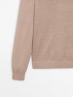 Pull en maille 100 % lin à col polo