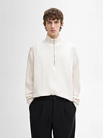 Mock neck knit sweater