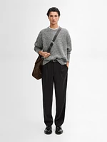 Wool blend mouliné knit sweater