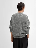 Wool blend mouliné knit sweater