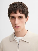 Pull en maille à col polo et fermeture Éclair