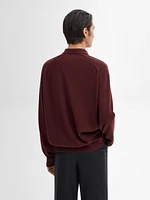 Pull en maille de laine à col polo