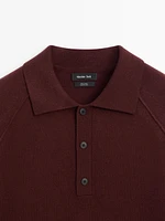 Pull en maille de laine à col polo