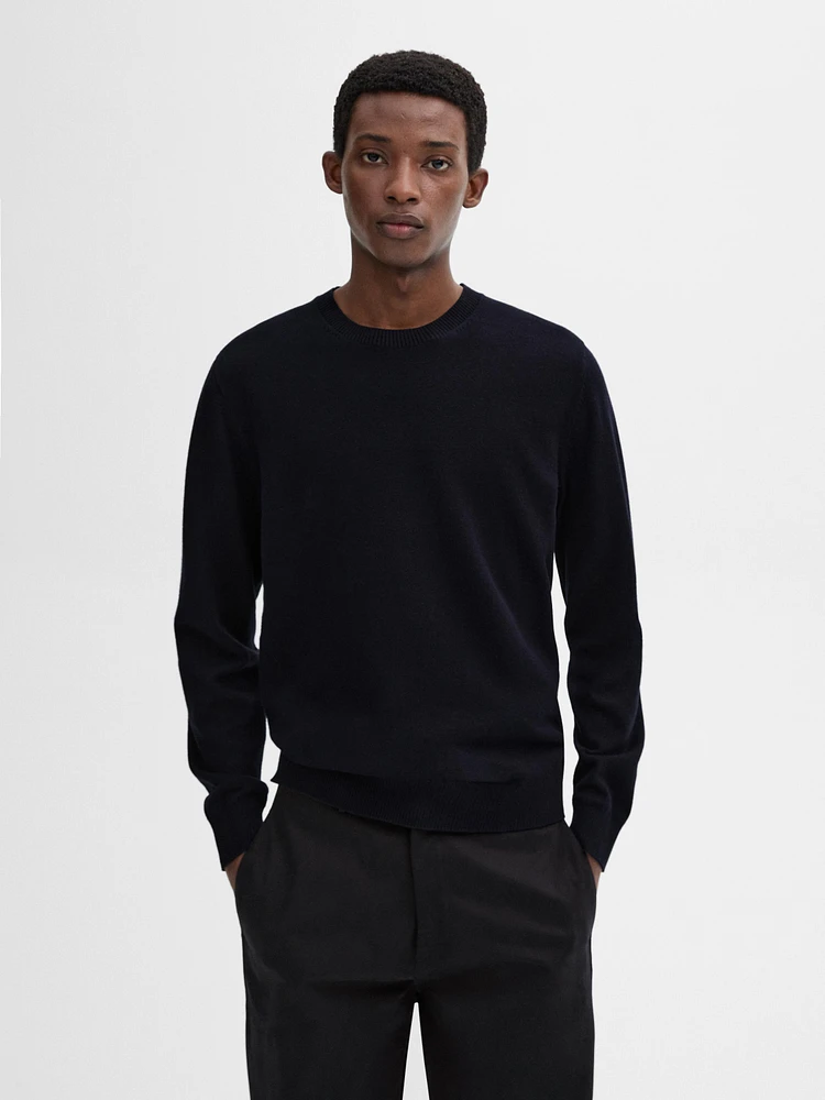 Cotton blend knit sweater