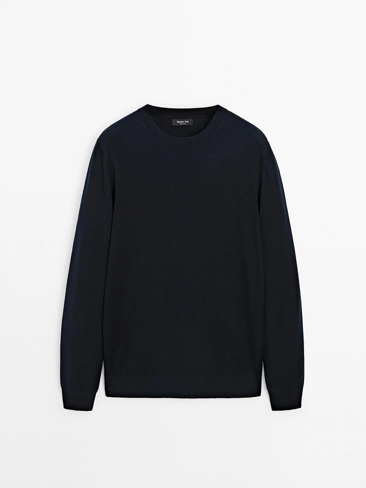 Cotton blend knit sweater
