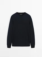 Cotton blend knit sweater