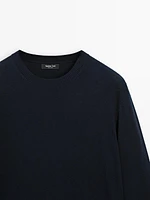 Cotton blend knit sweater