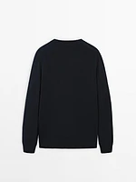 Cotton blend knit sweater