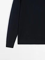 Cotton blend knit sweater